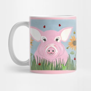 PIG Farmer Cute Pink Pig Acrylic Painting Mug